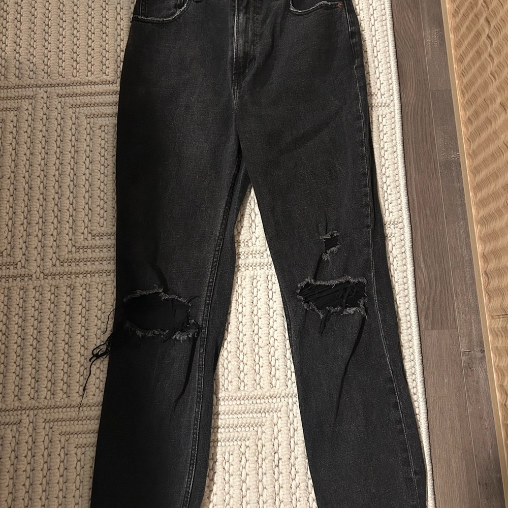 Abercrombie & Fitch Black Ankle Straight Jeans